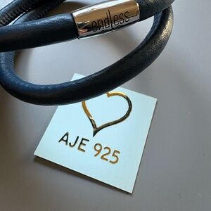 Jesper Nielsen Leather Double-Wrap Bracelet with Silver Accent | Sz 42cm / 8.5”